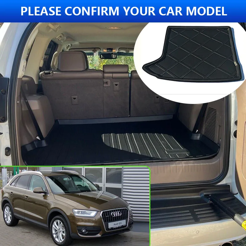 For Audi Q3 8U 2015~2018 2016 2017 Car Rear Trunk Luggage Protector Pad Auto Waterproof Liner Anti-Fouling Floot Mat Accessorie