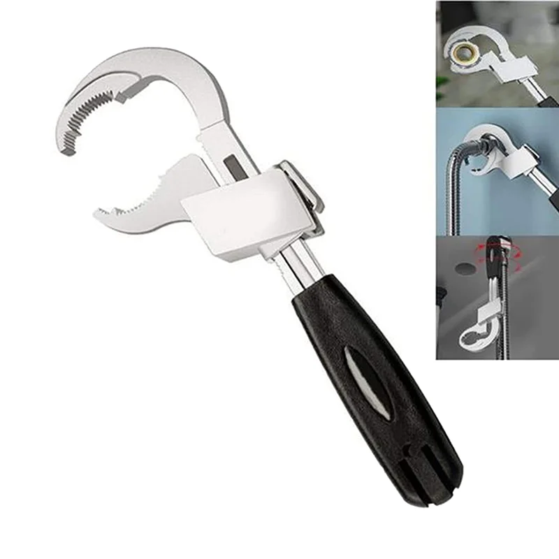 

ABAG 1 Piece Multifunctional Bathroom Wrench Adjustable Opening 80Mm Spanner Water Pipe Repair Tool