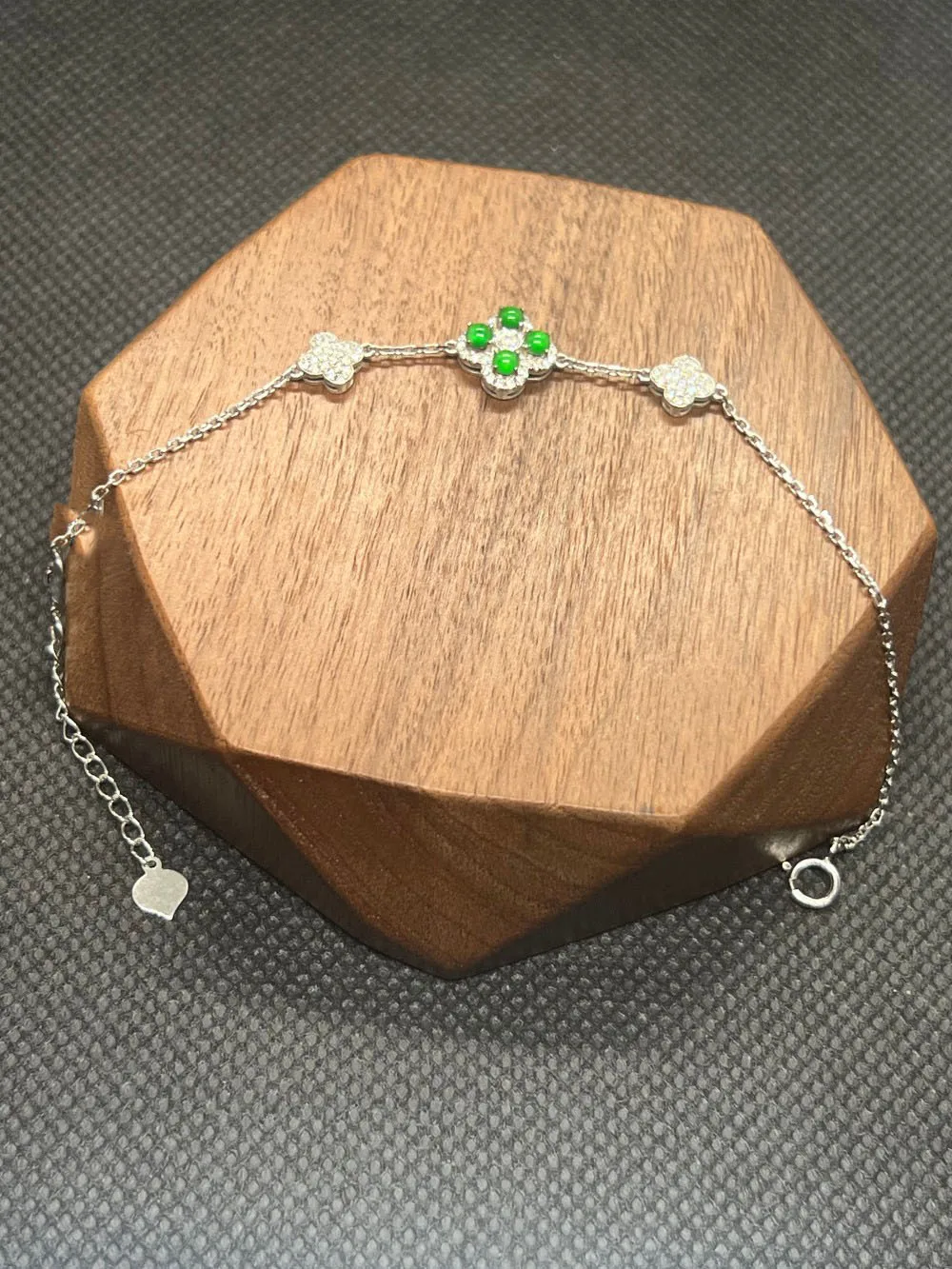 Grade A Natural Jadeite Four Leaf Clover 9K Gold Bracelet Women Lucky Fashion Luxury Accessories