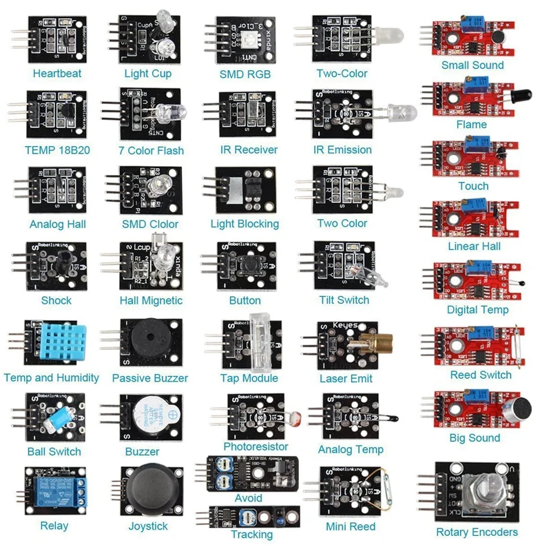 37 Sensor Assortment Kit 37 Sensor Starter Kit for Arduino Raspberry pi 37 In 1 Robot Projects Starter Kit