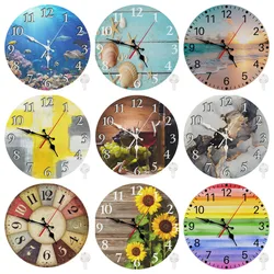 Retro Round Metal Tin Signs Clock Art Nostalgic Iron Painting Novelty For Cafe Bar Garage Bar Kitchen Man Cave Wall Decor