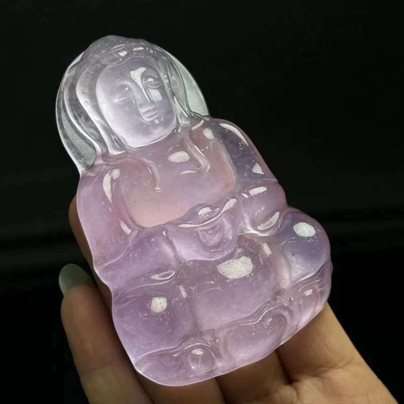 

Certified Nature high Ice jade Jadeite Carved big guanyin Pendant&NecklaceLarge Guanyin