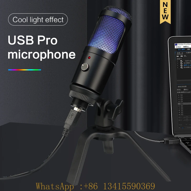 

Hot Sale Professional Desktop Podcast Microphones RGB Microphone Recording Studio Mic Gaming Microphone