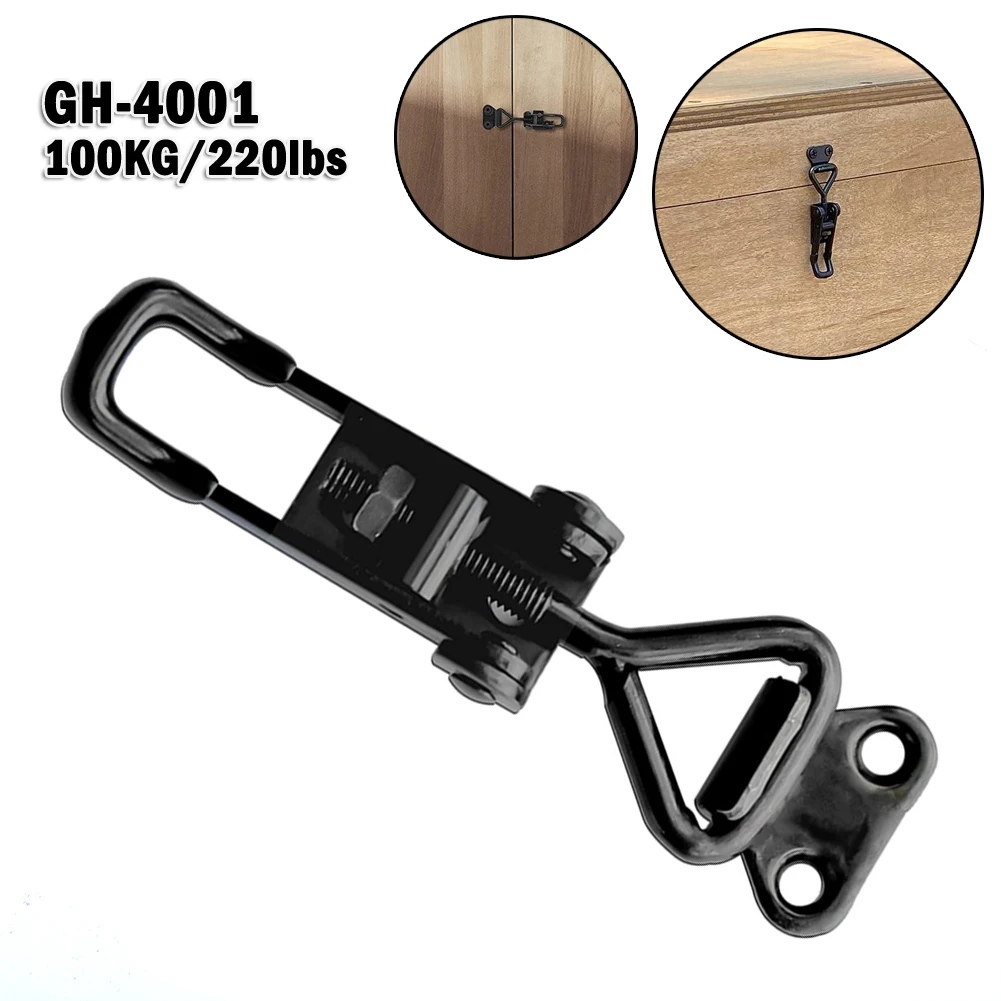 GH-4001 Adjustable Toggle Clamp Steel Hasp Catch Clip Quick Release Clamps Fixture 220lbs Woodworking Tools