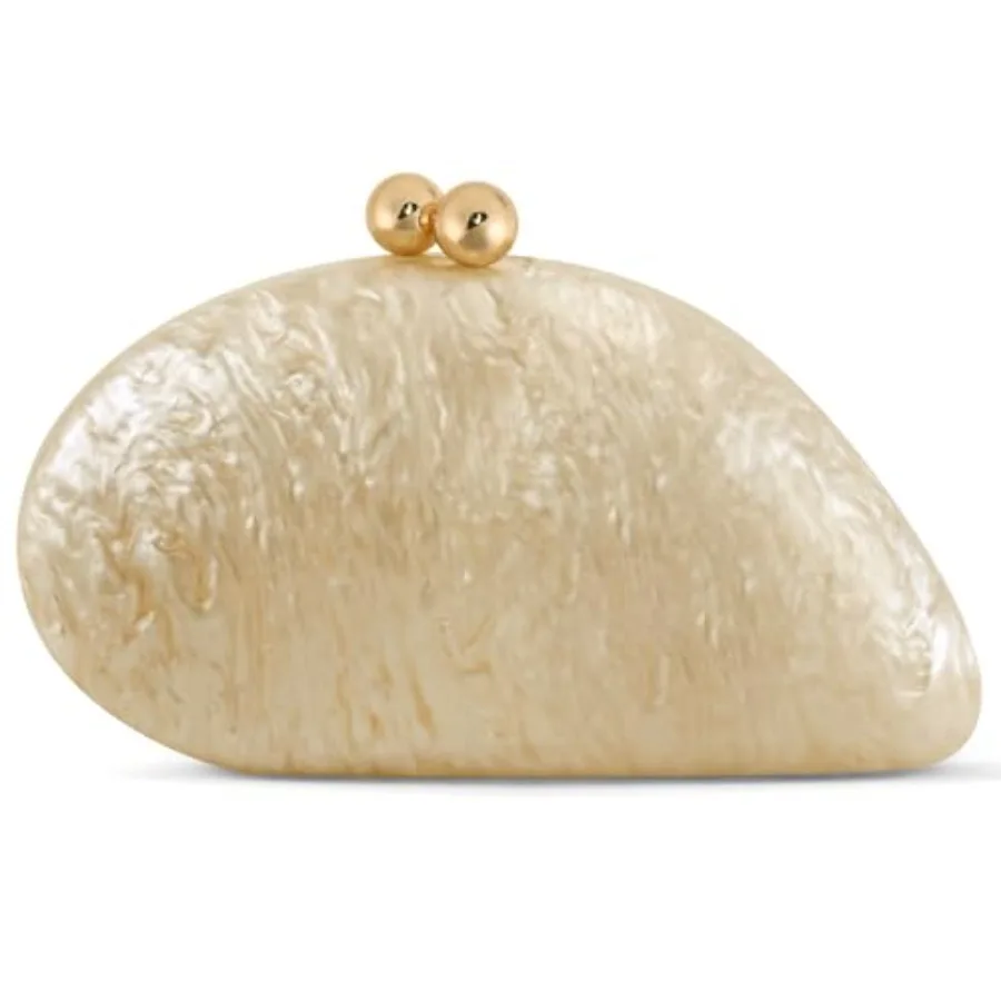 

Акриловая сумочка-клатч в форме ракушки для женщин, элегантная вечерняя сумка с мраморным узором и золотистой магнитной застежкой, клатч для свадебных вечеринок.