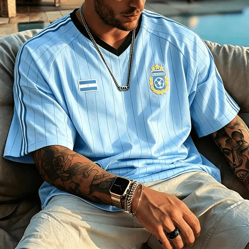 Brazil Argentina USA Mexico National Football Jersey Patriotic Country Flag Kid Soccer T-Shirt Fan Sport Uniform Streetwear Tops view 4