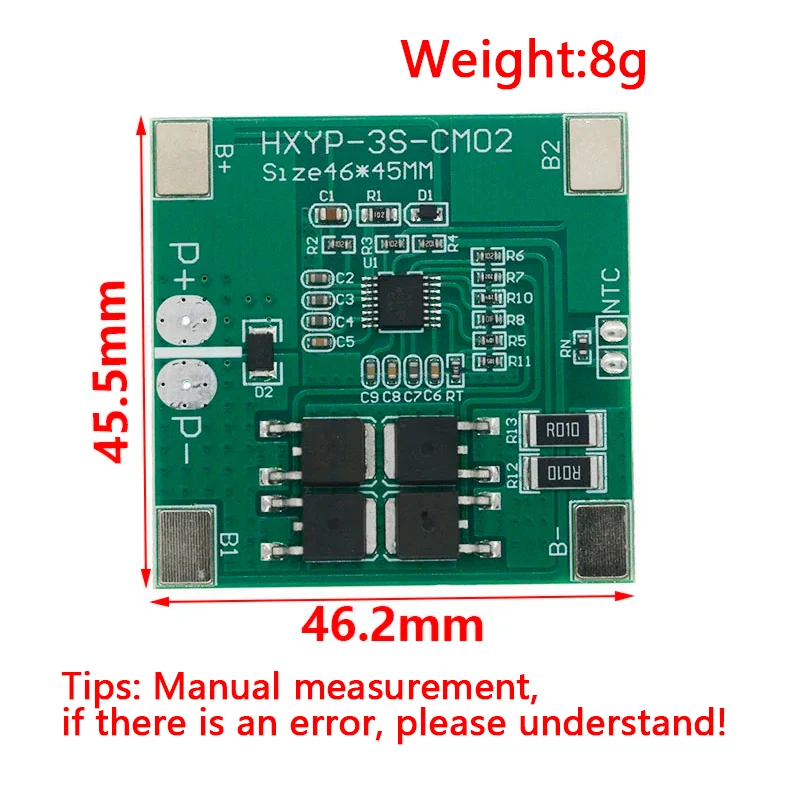 3S 11.1V 12V 12.6V 18650 Lithium Battery Protection Board Anti Overcharge Over Discharge Current 14A Li-ion Lipo Pack BMS Module