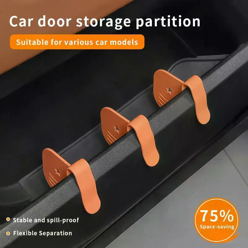 2/4Pcs Universal Car Door Side Storage Partition Car Door Groove Partition Panel Car Storage Organizer Management Car Parts