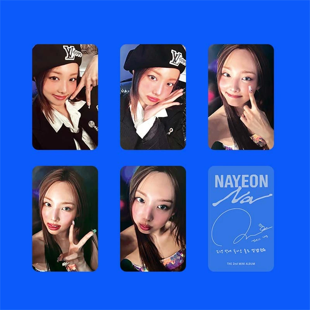 5/6 pz/set KPOP NAYEON SOLO Album NA cartoline carte Lomo su entrambi i lati NAYEON THE 2nd MINI ALBUM photogcards Fans Collection Gift