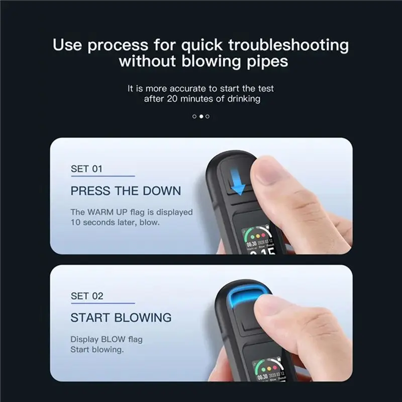 Efficientt-LCD Digital Display Alcohol Tester Professional High Sensitivity Breathalyzer With LED Display