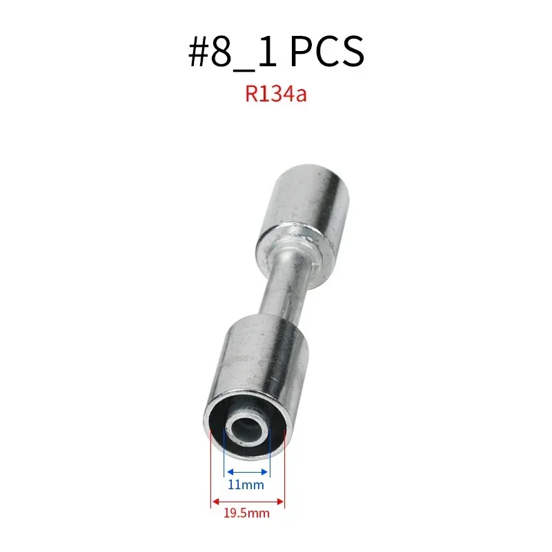 Car Air Conditioning Hose Retrofit Crimp Straight Fitting Aluminum Alloy #6 #8 #10 for A/C Reduced Barrier Hose 3/8 1/2 5/8