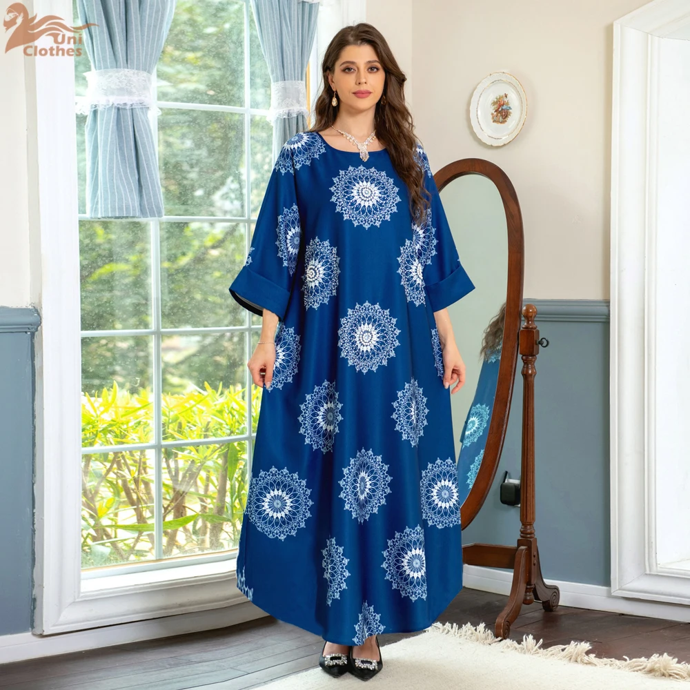 Ramadan 2024 Party Dress for Women Muslim Abaya Beading Diamond Dubai Arabic Kaftans Robes Party Musulman Flowers Dresses Eid