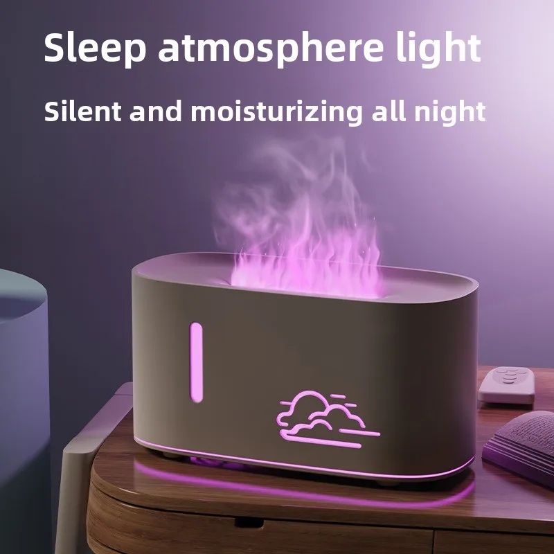 Suitable for bedrooms/home use: Cloud Flame Aromatherapy Diffuser – Compact USB Automatic Diffuser with Simulated Flame Effect