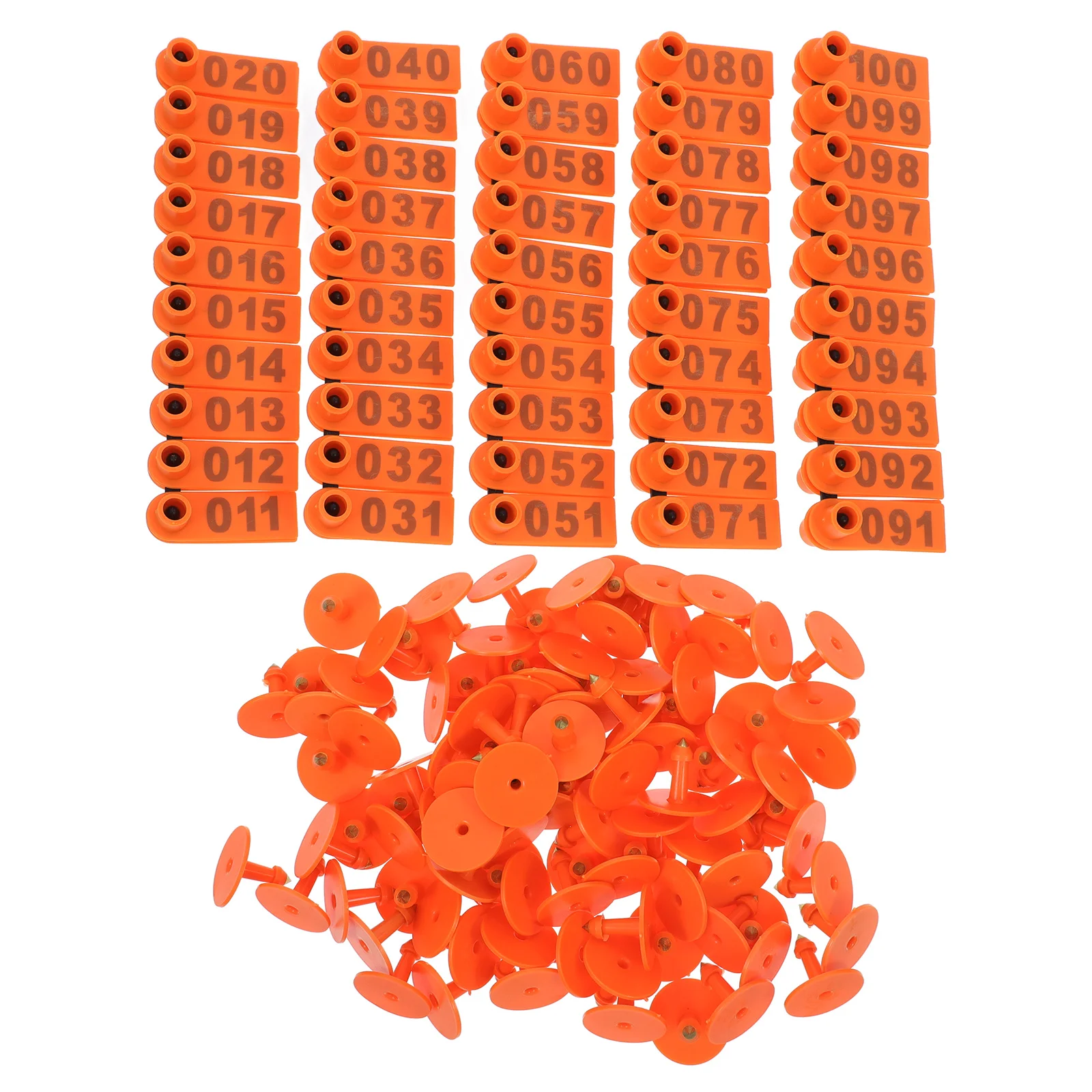 

100pcs Livestock Ear Tags Plastic Animal Id Tags For Cattle Sheep Cow Blank Ear Tag Identification Tag Chicken Goat Horse Pet