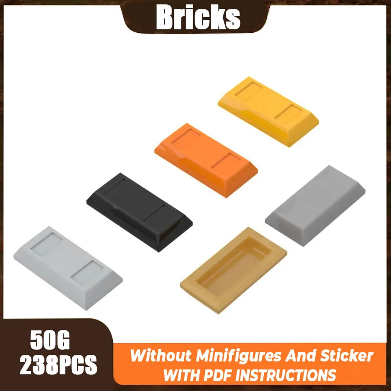 50gMOC Parts 99563 Tile Special 1 x 2 Ingot Bar Compatible Bricks DIY Assmble Building Blocks Particle Kid Puzzle Toy Gift