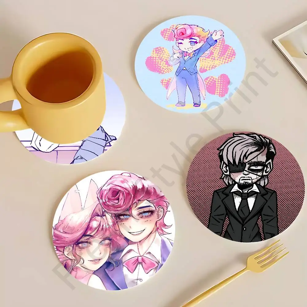 

H-Harvey H-Harvington Round Anime Wooden Coasters DIY Decorations Birthday Valentine Gifts