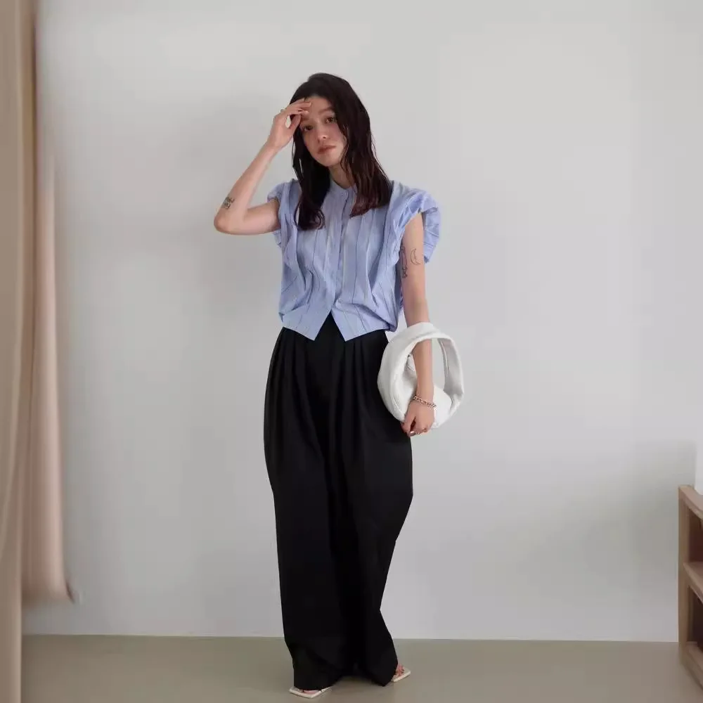 

Gagarich Spring Summer New Korean Style Retro Fashionable French Shirt Loose Silhouette Comfortable Casual Top Blouse Women