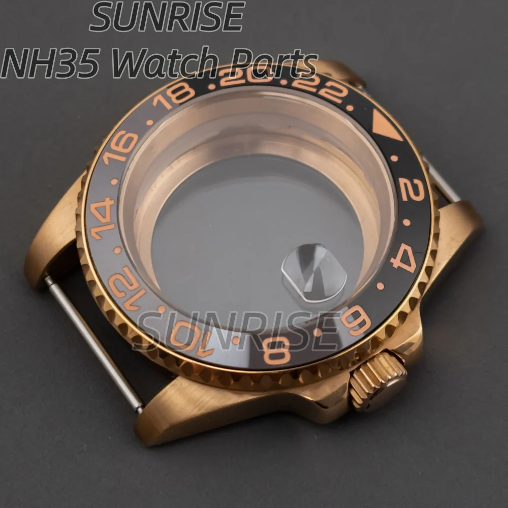 ارتفع الذهب NH35 حالة 40 مللي متر الياقوت الزجاج الفولاذ المقاوم للصدأ ل SUB GMT يخت ماستر NH34 NH35 NH36 NH38 ساعة يد تعمل بالحركة اكسسوارات #5