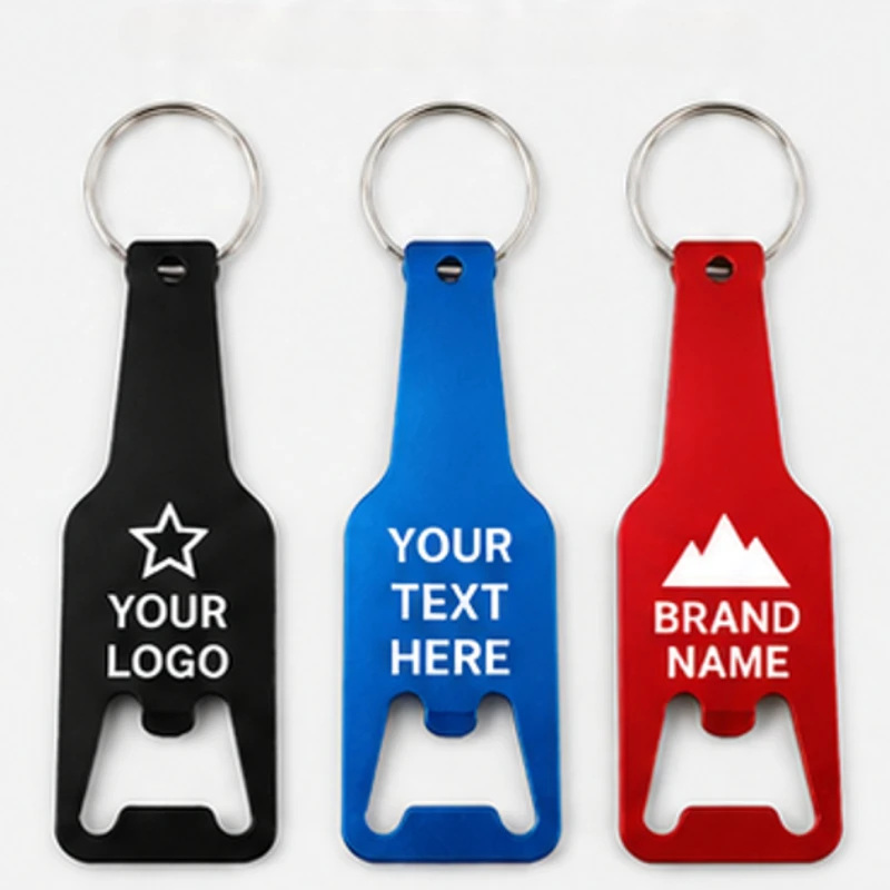 30PCS Personalized Creative Aluminum Alloy Beer Bottle Opener Portable Opener Custom LOGO Promotional Gift For Activities