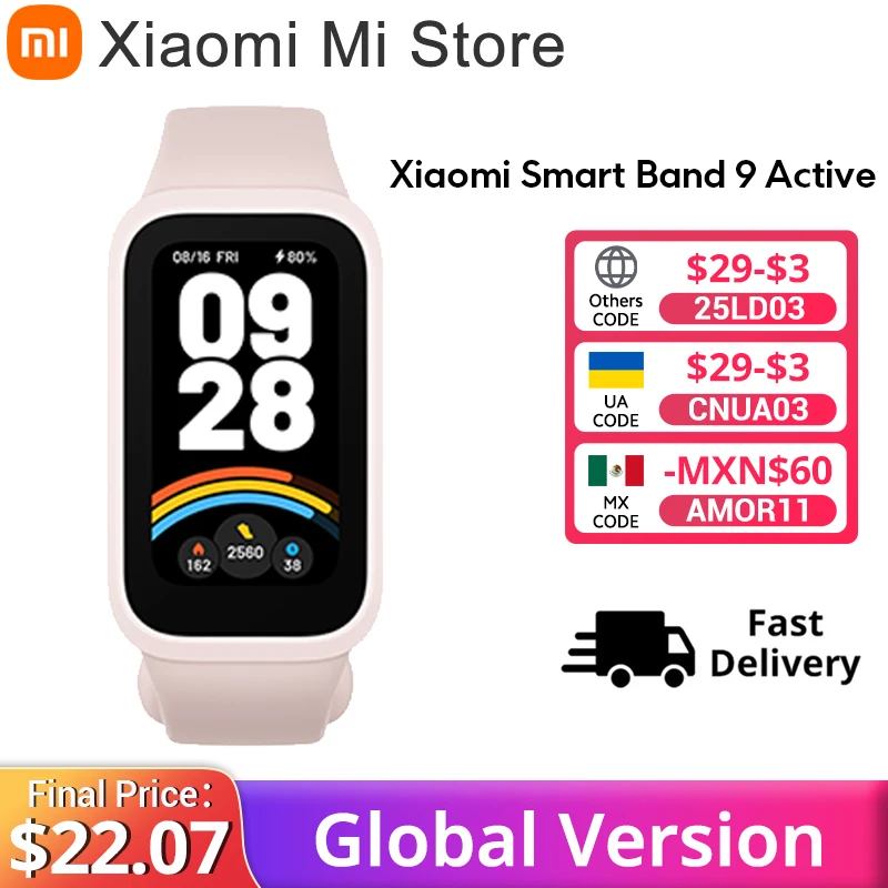 Global Version Xiaomi Smart Band 9 Active 18-day Battery Life Modes 1.47'' Display 5ATM All-day Health And Fitness Monitoring