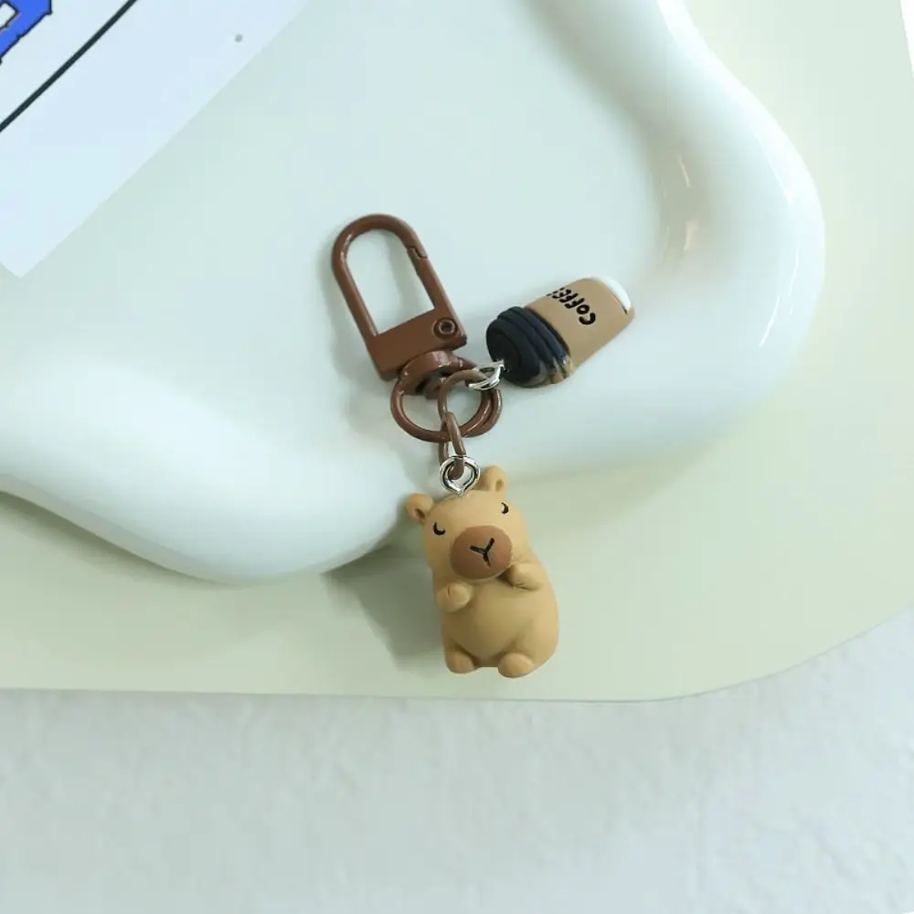 

New Cartoon Capybara Keychain Kawaii Gifts Resin Key Chain Hanging Decoration Cute Car Key Ring