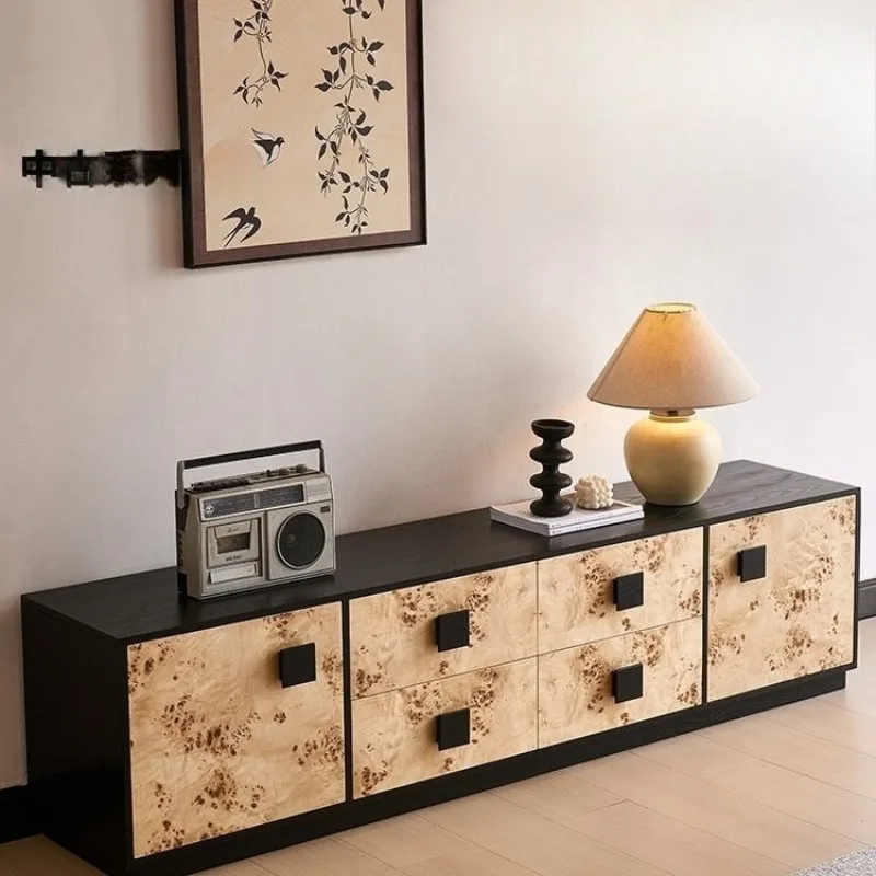 خزانة تلفزيون عتيقة من الريف الأمريكي ذات أدراج وخزانة شرفة فرنسية #1