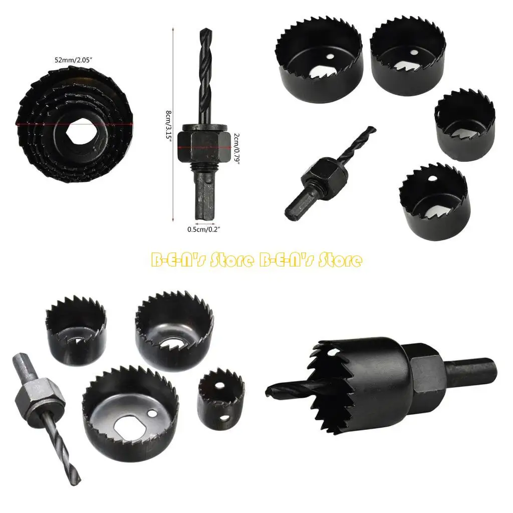 

Y1AD 5Pcs/set Hole Set Drill Bits with Accessories Tool Box for Soft Plywood