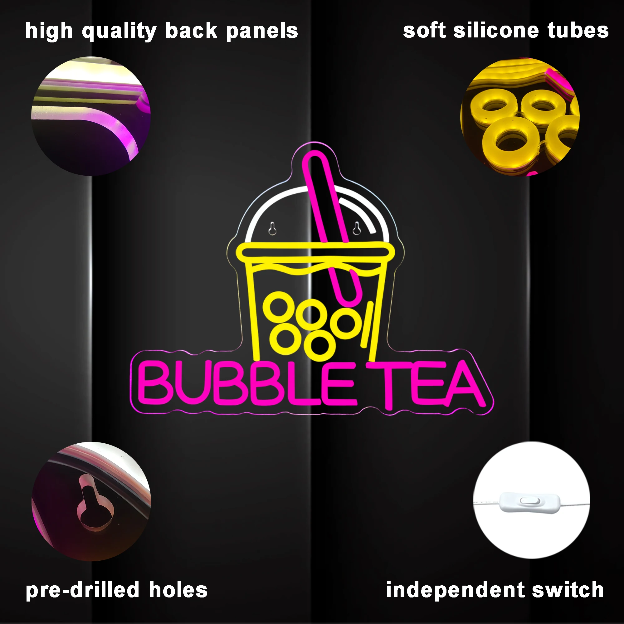 Bubble Tea Neon light Factory Price Manufacturer Boba Shop Store Logo Name Neon Sign Letters Custom Business Led Sign