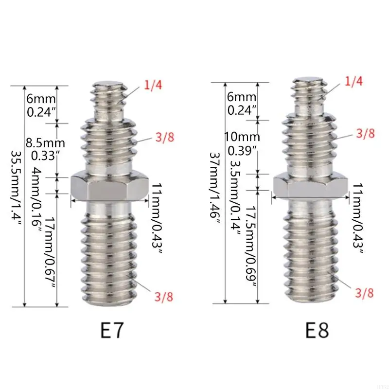 H052 1/4 to 3/8 Converter Threaded Screws Adapter Mount Set Quick Release Plate for Camera Tripod Monopod Ballhead Stabilizer