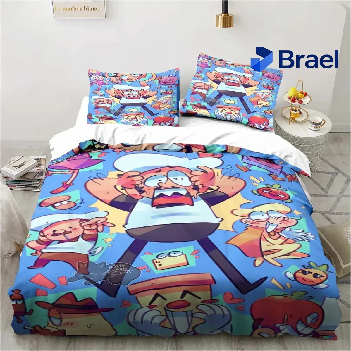 Exquisite Pizza Tower Classic Pixel Style Bedding Set,Duvet Cover Bed Set Quilt Cover Pillowcase,King Queen Twin Size Boys Girls