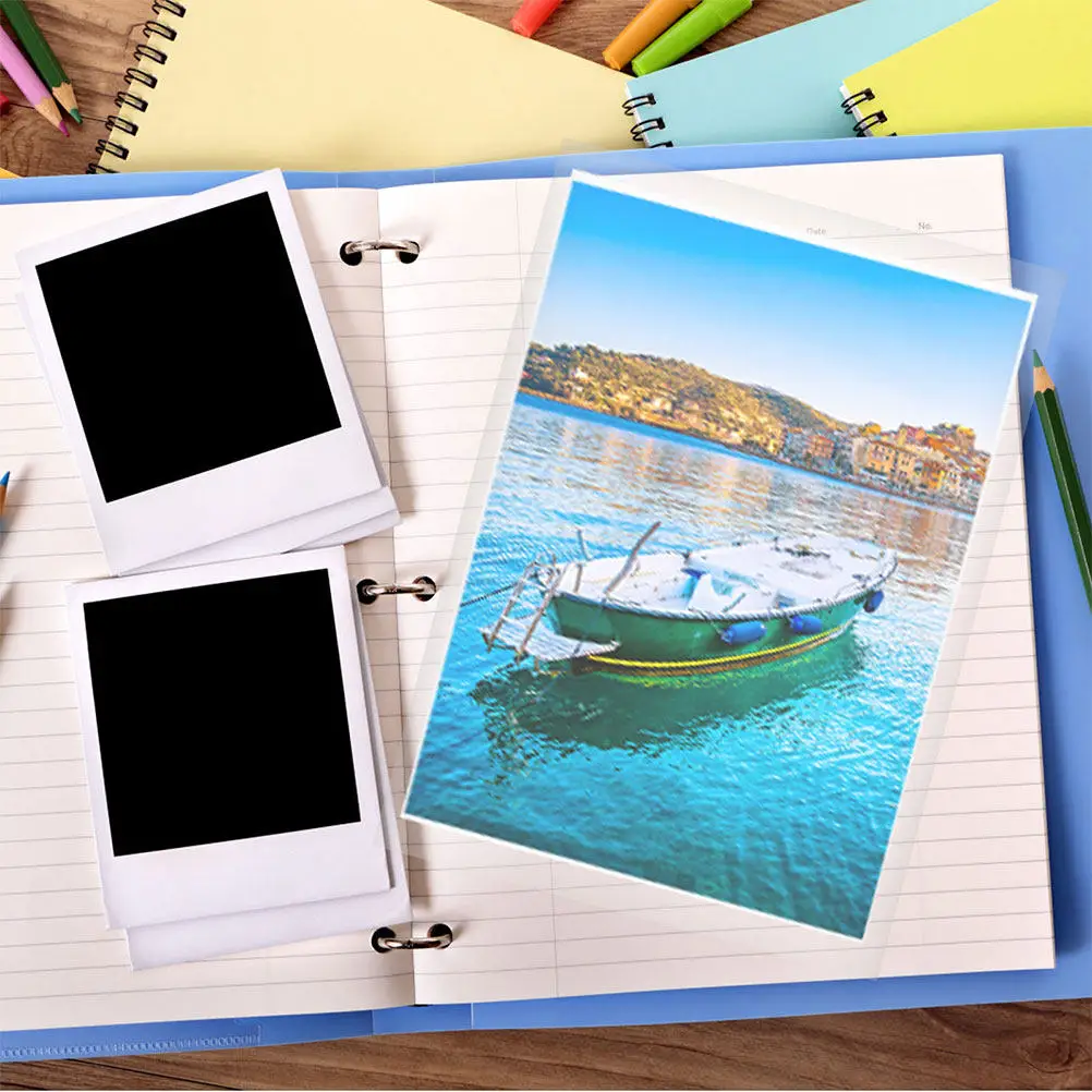 20Pcs High-Gloss Self-Adhesive Cold Lamination Film for Photos Documents Specimens Waterproof Glossy Photo Protection Sheets