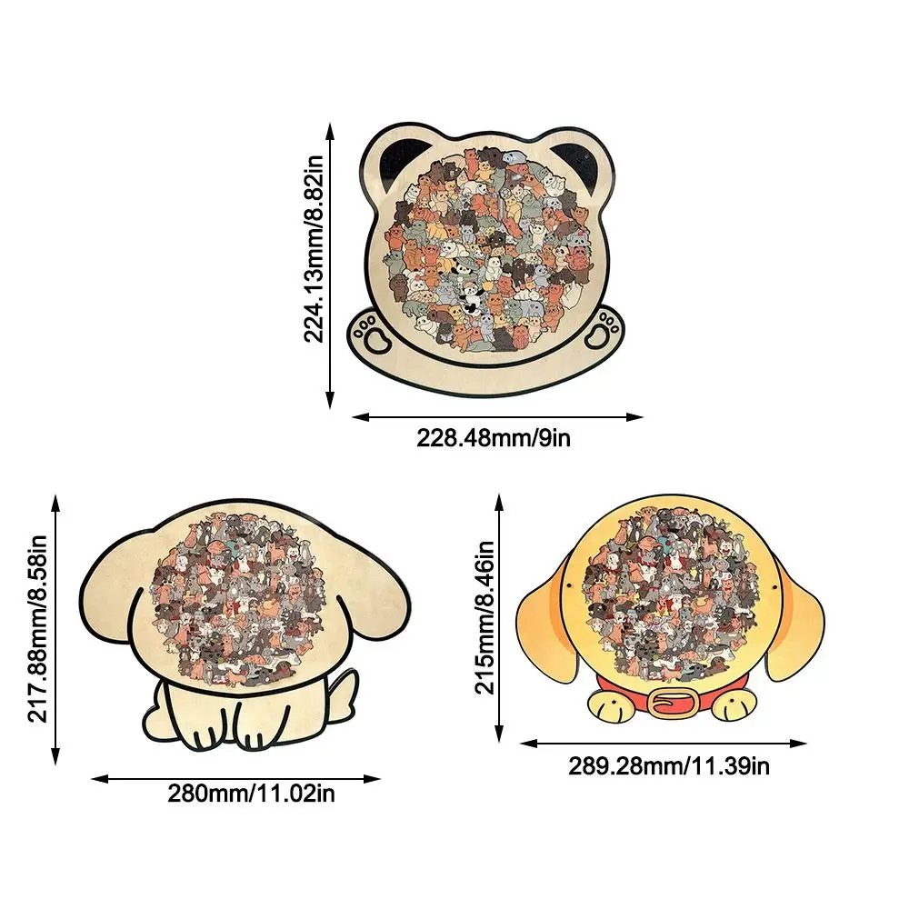 Puzzle drewniane z szczeniaczkami w kolorach makaroników, nieregularne kształty, zabawki-puzzle, kontur szczeniaka, krawędź puzzle z szczeniakiem, elementy puzzle z szczeniakiem, kreskówka