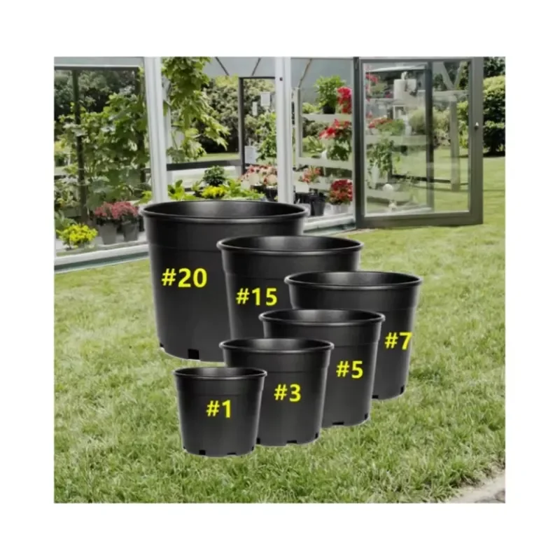 for 1 2 3 5 7 10 15 20 Gallon Black Plastic Pot Outdoor Nursery Plant Pots Wholesale Cheap Garden Flower Planter for Sale