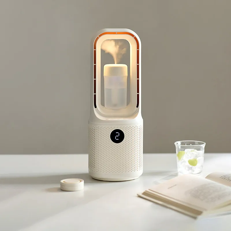 مروحة مرطبة صغيرة USB مبرد هواء مع رذاذ، محمول للسفر المنزلي، 6 سرعات، ضوضاء منخفضة، هدية عملية فائقة الهدوء للصيف