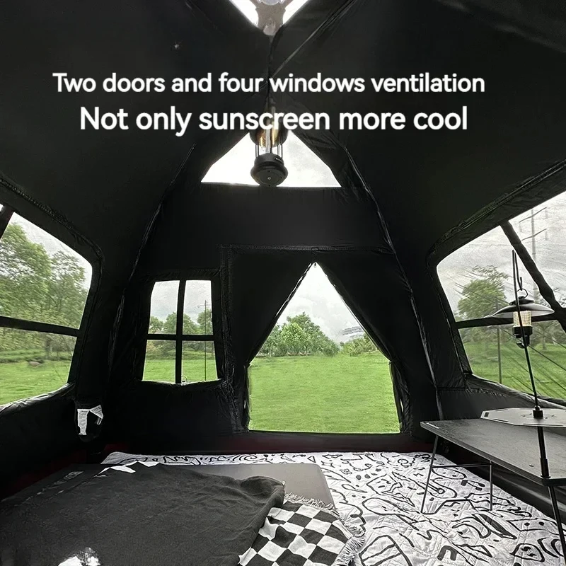 4-5 أشخاص مقاوم للماء أوتوماتيكي بلمسة واحدة خفيف الوزن محمول قابل للطي للشاطئ كبير هرم خيام سفر للتخييم العائلي