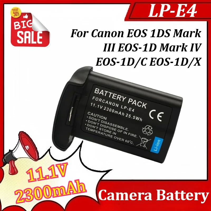 SWZY LP-E4 11.1V 2300mAh Camera Battery for Canon EOS 1DS Mark III EOS-1D Mark IV EOS-1D/C EOS-1D/X Battery