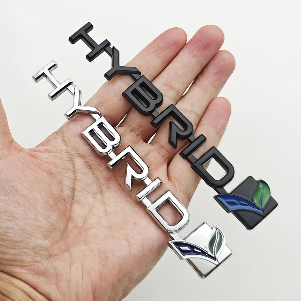 الهجينة شعار سيارة ملصق ثلاثية الأبعاد شعار معدني الجذع الحاجز شارة ملصق مائي اكسسوارات لتويوتا أكورد بريوس كامري كراون أوريس Rav4 أكوا