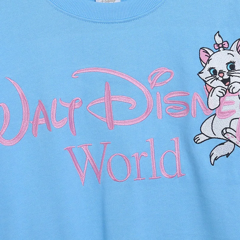 ديزني وورلد ديزني لاند التطريز البلوز ماري كات لوسيفر شيشاير القط الكرتون البلوز الأعلى س الرقبة المرأة عارضة البلوز #3