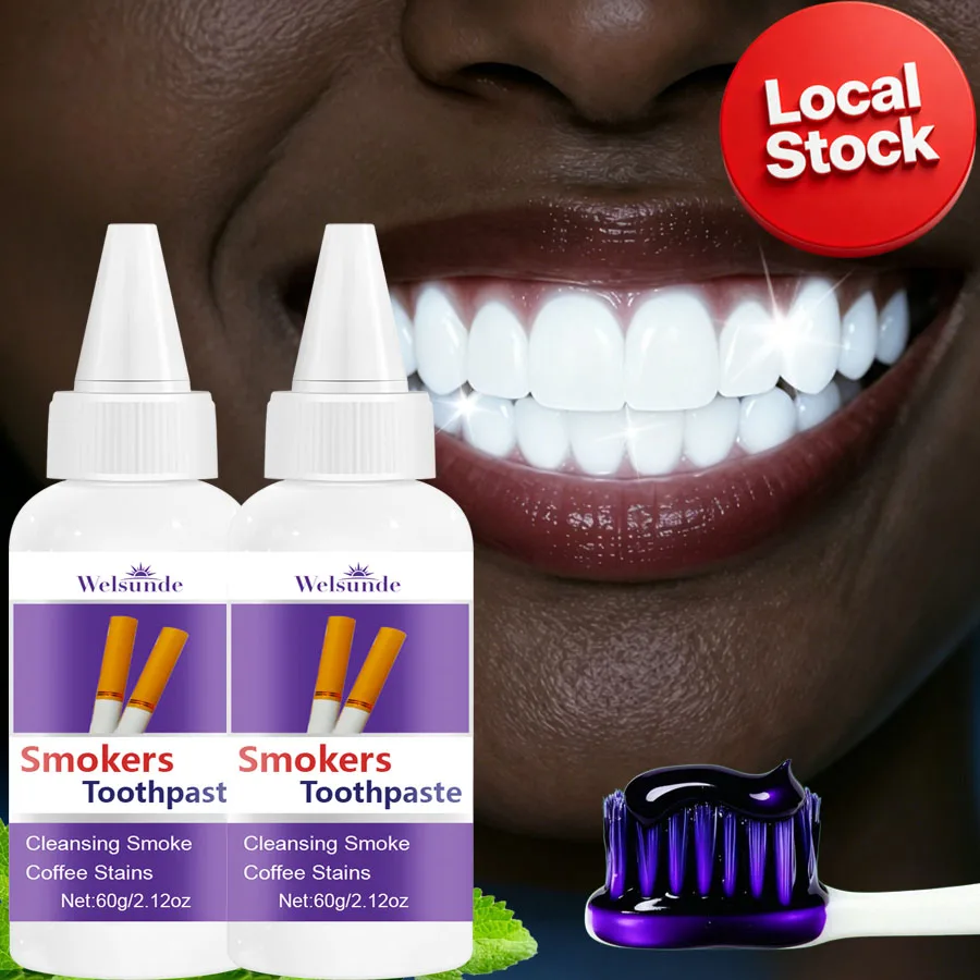 2 Packs Whitening Teeth Toothpaste, Gently Reduce Smoke & Coffee Stains, Toothpaste for Deep Cleaning & Brighter Smile, Purple Remineralizing Hydroxyapatite Toothpaste, with Minty Fresh Breath, Gentle on Gums, Ideal Oral Hygiene Gift for Women & Men
