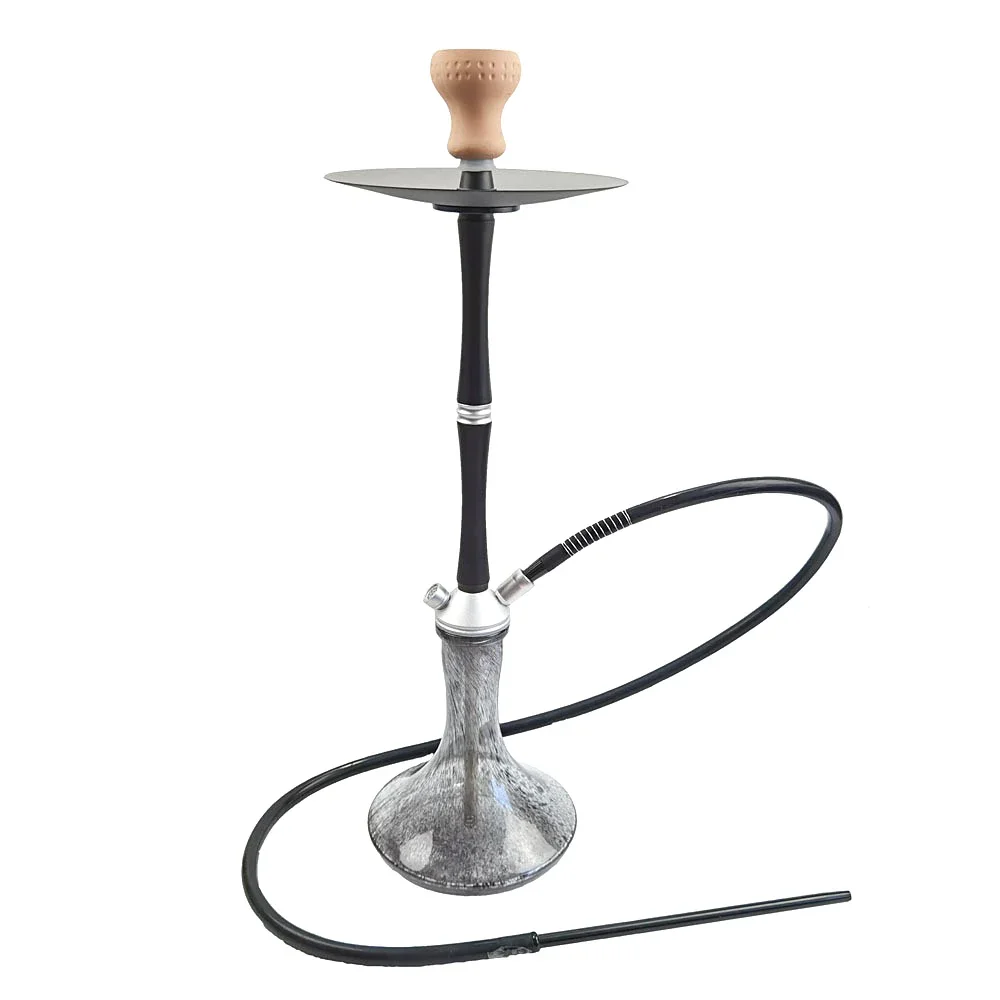 Stainless steel,Silvery,29.5n\75cm Large Premium,Single Hose 1,Bar Shisha Full Set Smoking Pipe Hookah Set,Glass Vase