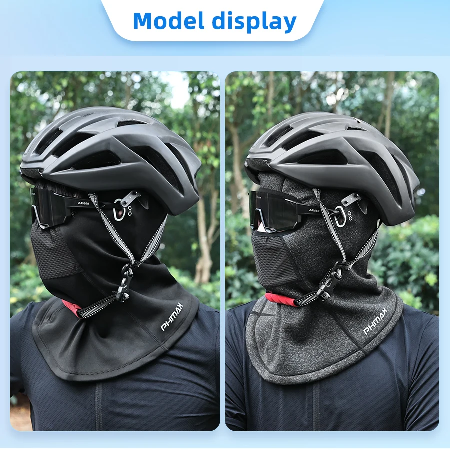 PHMAX Cycling Balaclava Winter Fleece Thermal Face Mask Windproof Helmet Liner with Eyeglass Hole Breathable Motorcycle Headgear