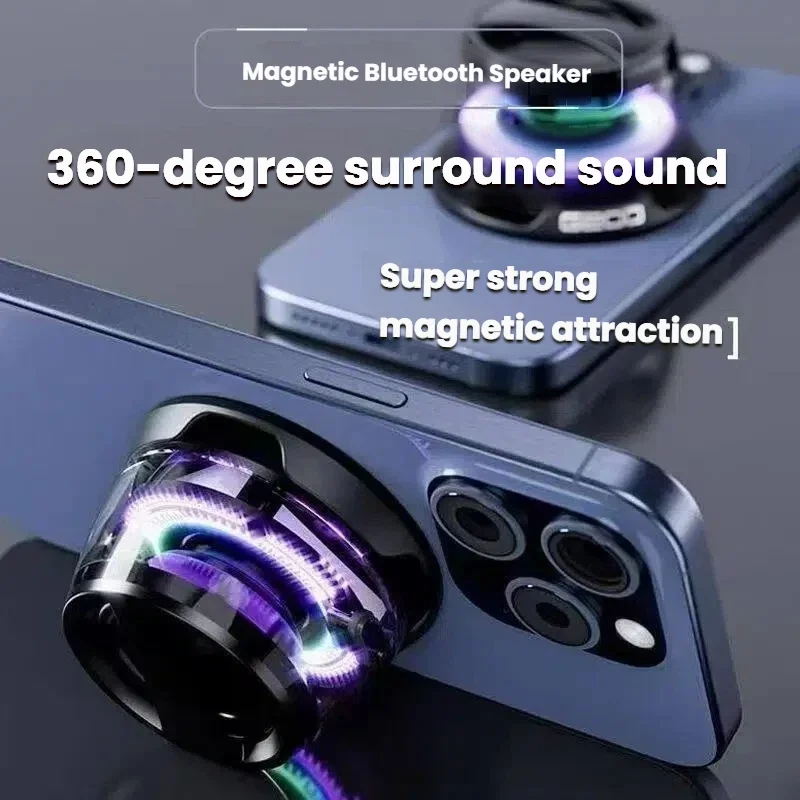 سمّاعات بلوتوث محمولة هيكات G200 RGB الإضاءة مكبر صوت مغناطيسي BT5.3 صندوق صوت صغير 7 ساعات تشغيل حامل هاتف #3