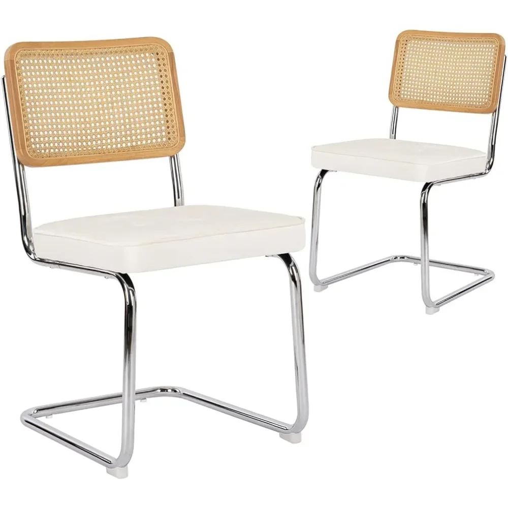 Ensemble de chaises de salle à manger médiévales, 2 pièces, sièges cloutés, en velours et rotin, pour cuisine