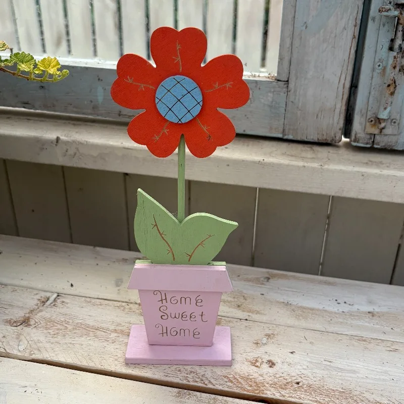 Home Ornament Garden Ornaments Wood Small Flowers Table Decoration Grocery Three-dimensional Flowers Table Decorations Decor