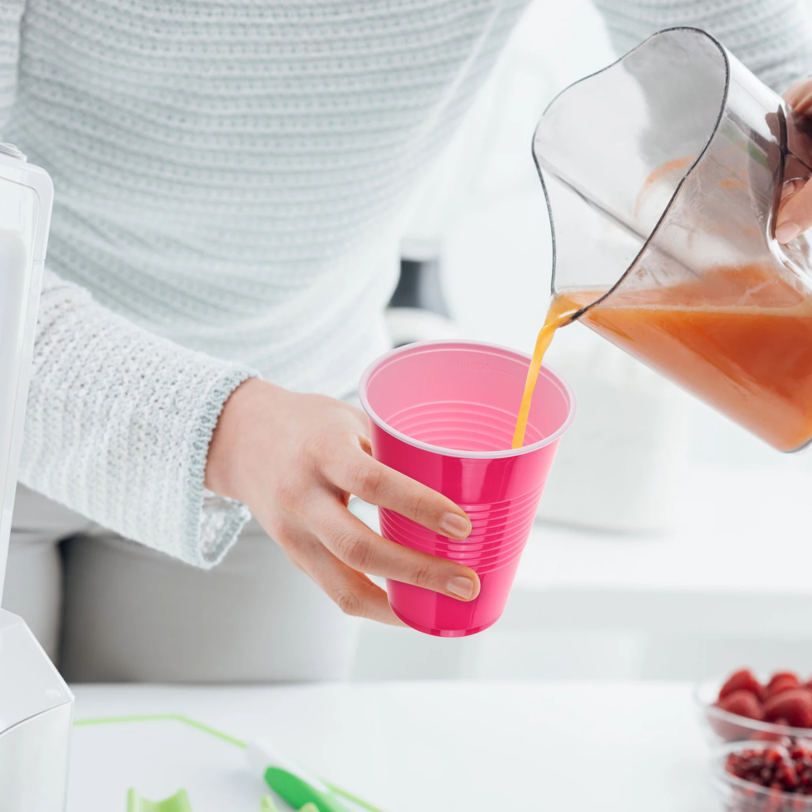 

20pcs Disposable Plastic Cups Wine Beverage Party Tumblers For Wedding Festival Household Use Transparent Dessert Cups For Drink