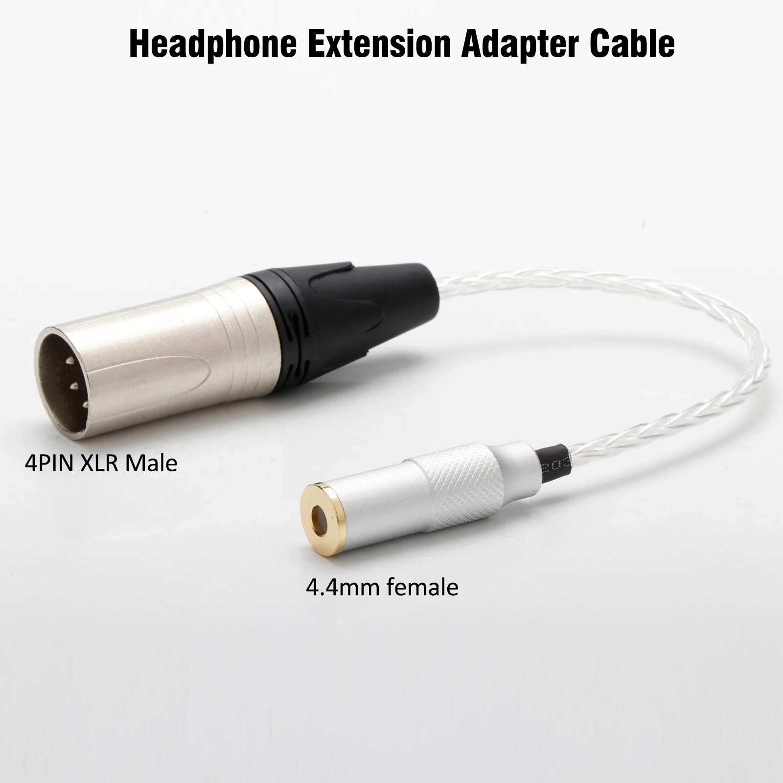 HiFi 6.35mm/4pin xlr 3pin xlr ~ 4.4mm 여성 7N OCC 실버 도금 오디오 어댑터 케이블 단결정 구리 와이어