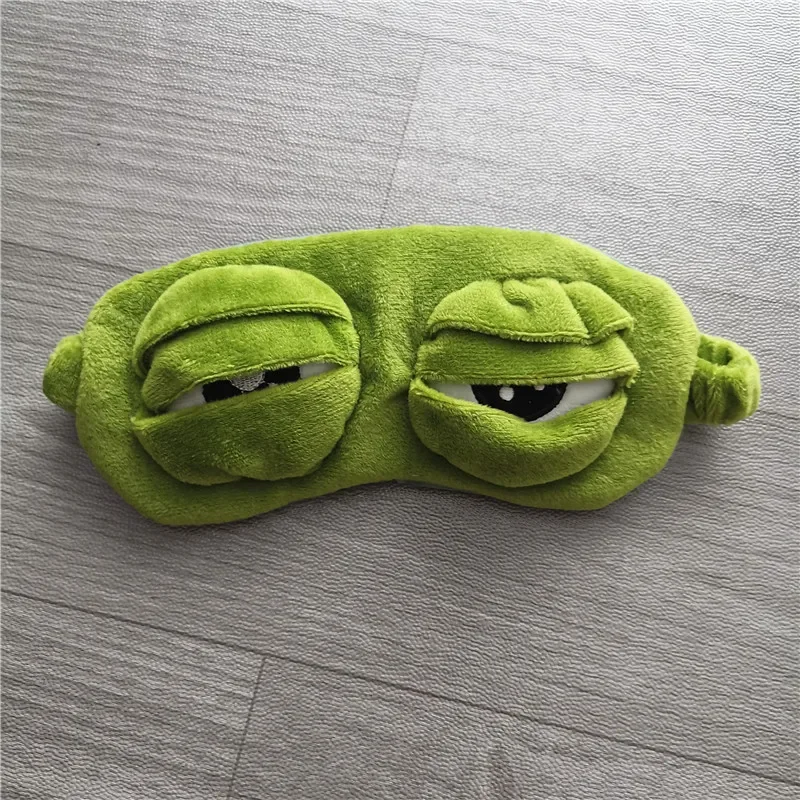 Sad Frog Sleep Mask Eyeshade Plush Eye Cover Travel Relax Gift Blindfold Cute Patches Cartoon Sleeping Mask 1pcs