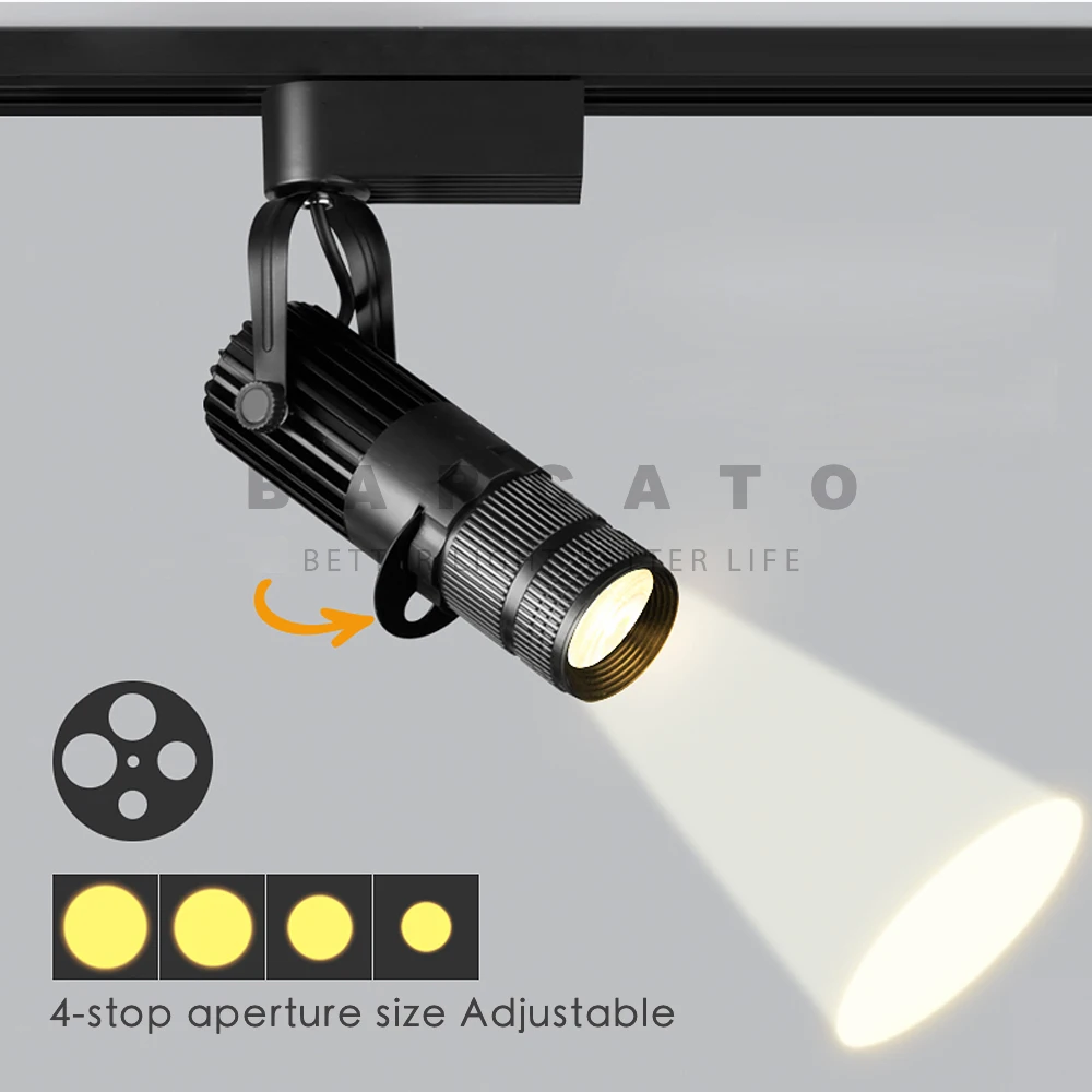 

Theater Stage Zoom Spotlights LED Focus Logo Projector Track Lights,Industrial Gobo Lights for Company Restaurant Store Wedding