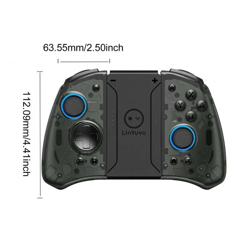 Nintendo Switch用ワイヤレスジョイスティック,LinYuvo-KS33モデル,lite,ジョイスティック,8色,LEDライト,プログラム可能,ターボ,マクロ用