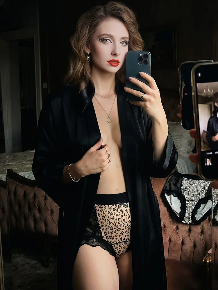 

Black Leopard Print High Waist Sexy Lightweight Breathable Women's Underwear FX．＆Mongyi Brand Spring 2026 Pure E-commerce